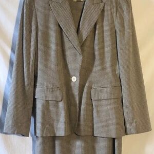 Vtg Limited America Womens Sz 6 Beige Plaid 2-pc Dress 1-Button Blazer Career